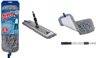 16" Swipe-It™ Velcro® Frame Kit W/ M-Tech™ Mop Pad & Telescopic Handle