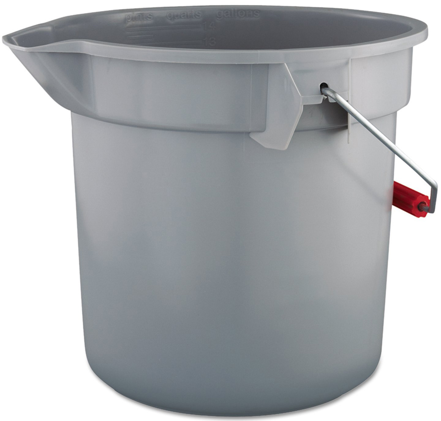 13.4L / 14qt M2® Heavy-Duty Utility Pail with Spout & Handle, Grey