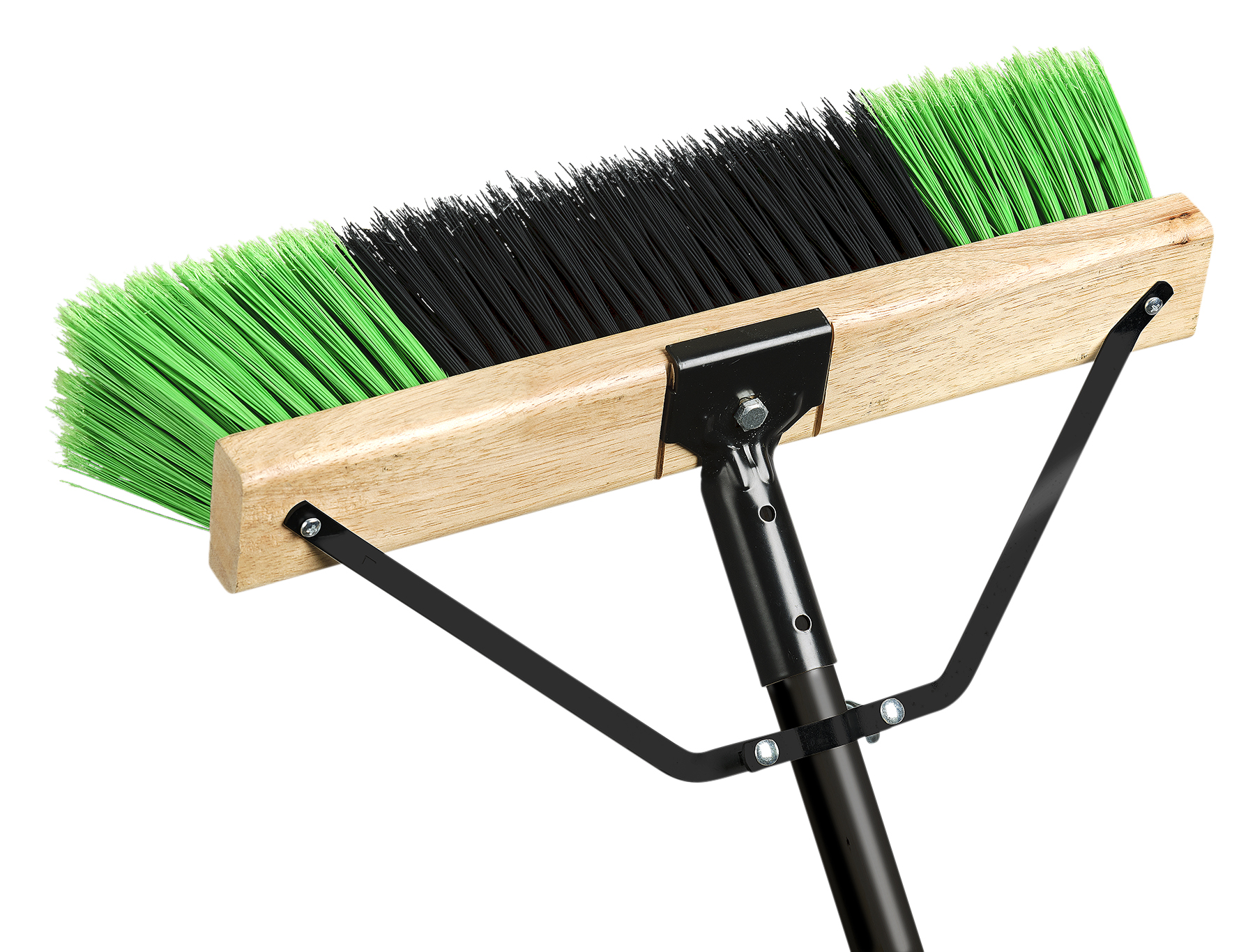 24" Ryno™ Stiff, Push Broom, W/Handle & Broom Brace, PVC Fibres, Green
