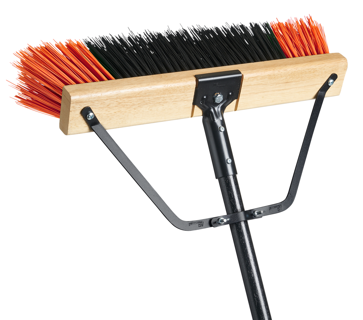 24" Ryno™ Extra Stiff, Pushbroom, W/Handle & Broom Brace, PVC, Orange