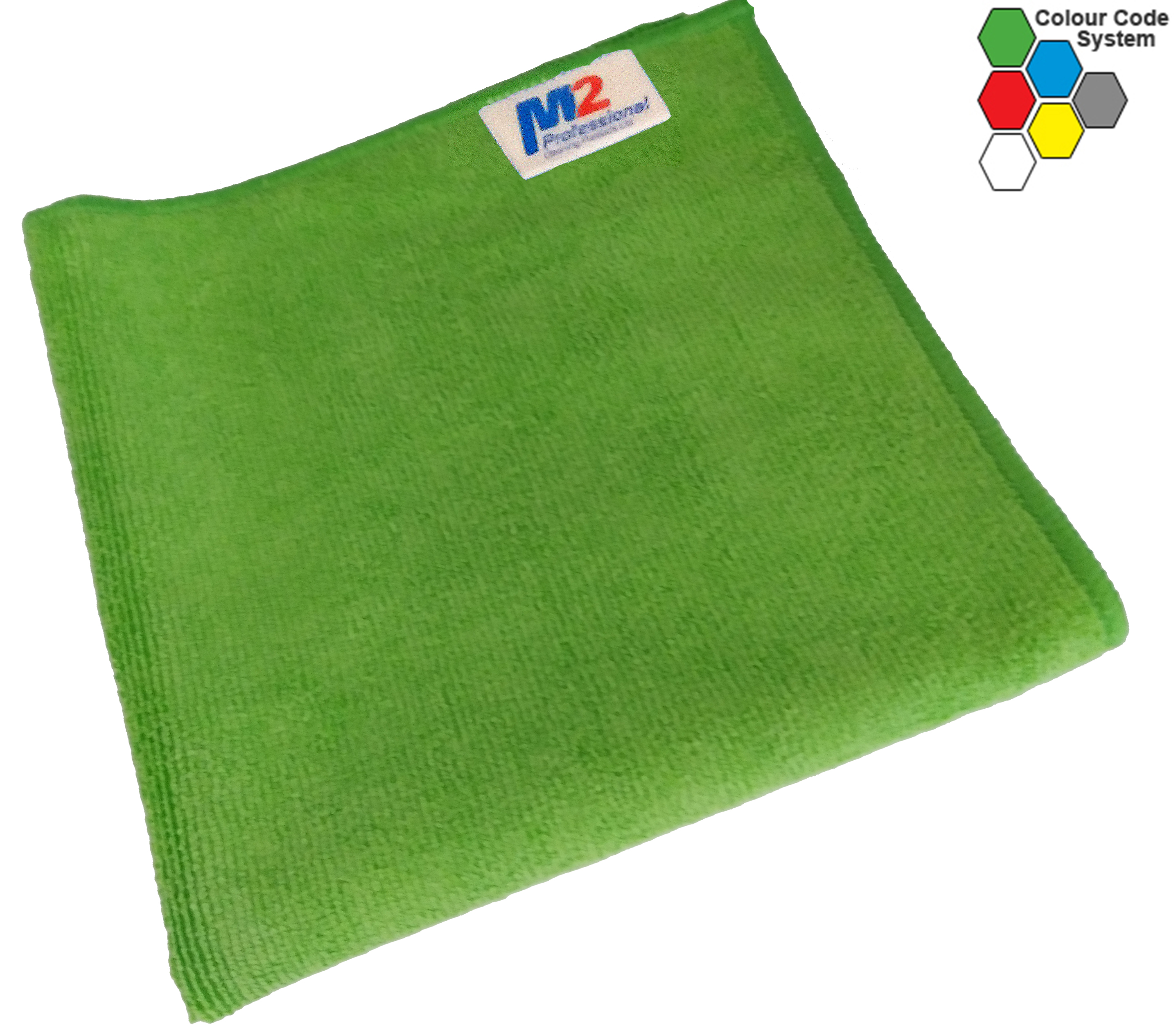 16"x16" M2® Woven Microfiber Cloth, All Purpose/Food, Polyester, Green