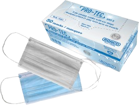 Disposable Surgical Face Mask, Blue, 3-ply Non-Woven Fabric, 50/Bx