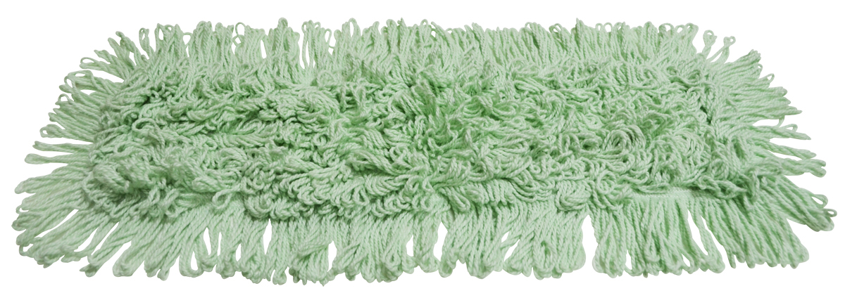 60" PerPETuator™ Looped-End Dustmop, Slip-On, PET Material, Green