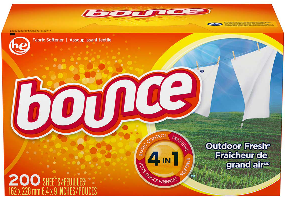 bounce® Outdoor Fresh™ Fabric Softener Dryer Sheets, 200 Sheets/Pack