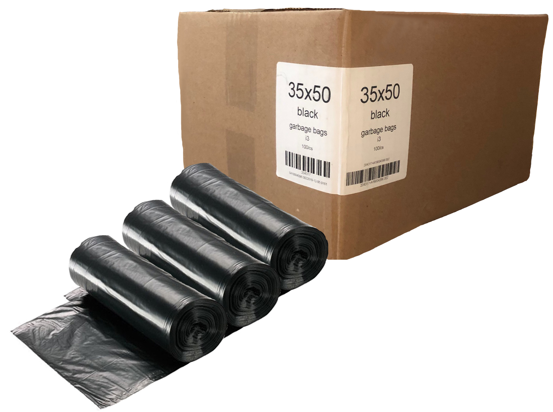 35x50XXS Triple Three Trading® XX-Strong Garbage Bags, 3 mil, Black