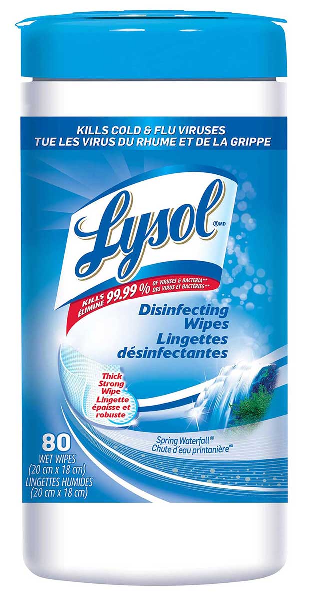 Lysol Disinfecting Wipes Spring Waterfall Scent 75 Shts/Tub