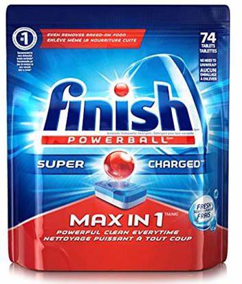 finish® Powerball™ Dishwasher Detergent, Max-In-1, Fresh Scent, 74/Pac