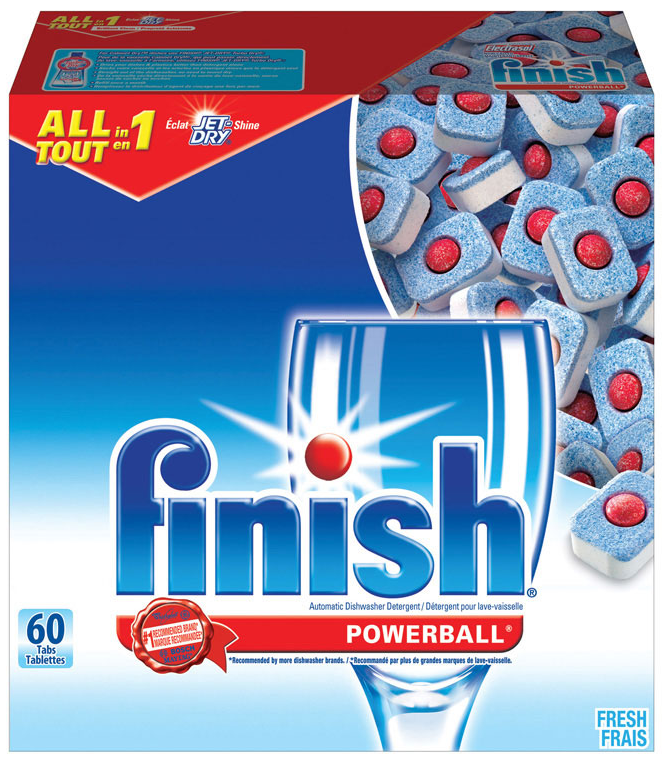 finish® Powerball™ Dishwasher Detergent, All-In-1, w/Jet-Dry™, 60/Box
