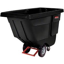 Rubbermaid® Rotomolded Tilt Truck, Utility Duty, 1/2 Cubic Yard, Black