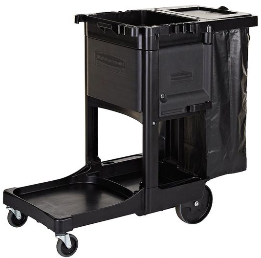 Rubbermaid® Executive Janitorial  Cleaning Cart, Traditional, Black