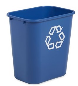 M Rubbermaid® Rectangular Recycle Bin, Blue, 26.49L/ 7 gal Capacity
