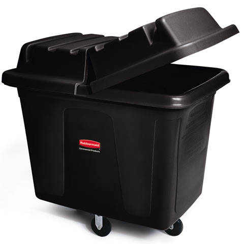 Rubbermaid® Cube Truck, 8 Cubic Foot, Plastic, Black