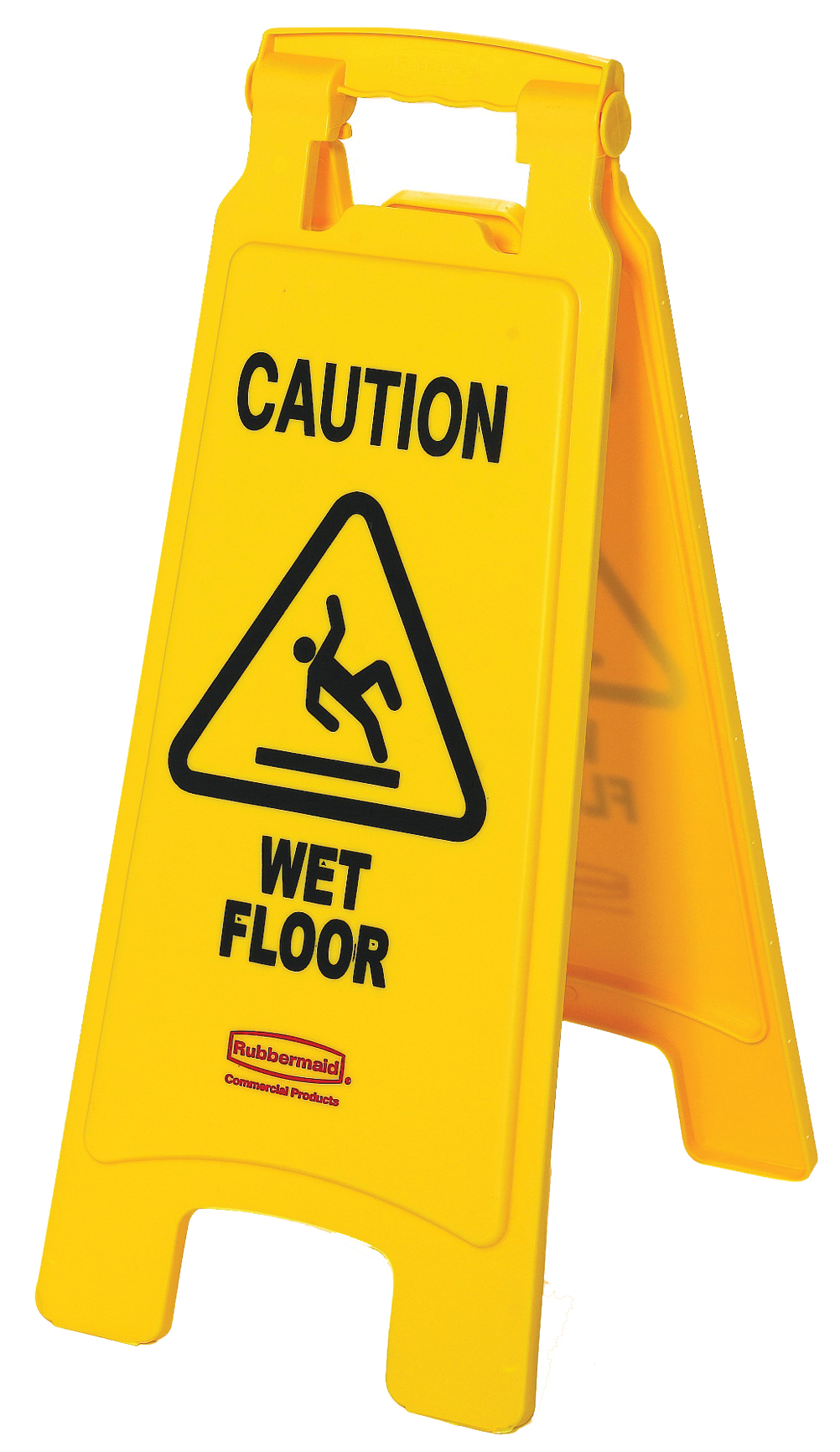 25" Rubbermaid® Caution Wet Floor Sign, English Only, Plastic, Yellow