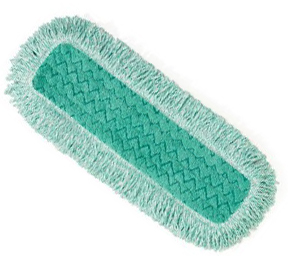 18" Rubbermaid® HYGEN™ Microfiber Dry Mop Pad, Absorbant w/Fringe, Grn
