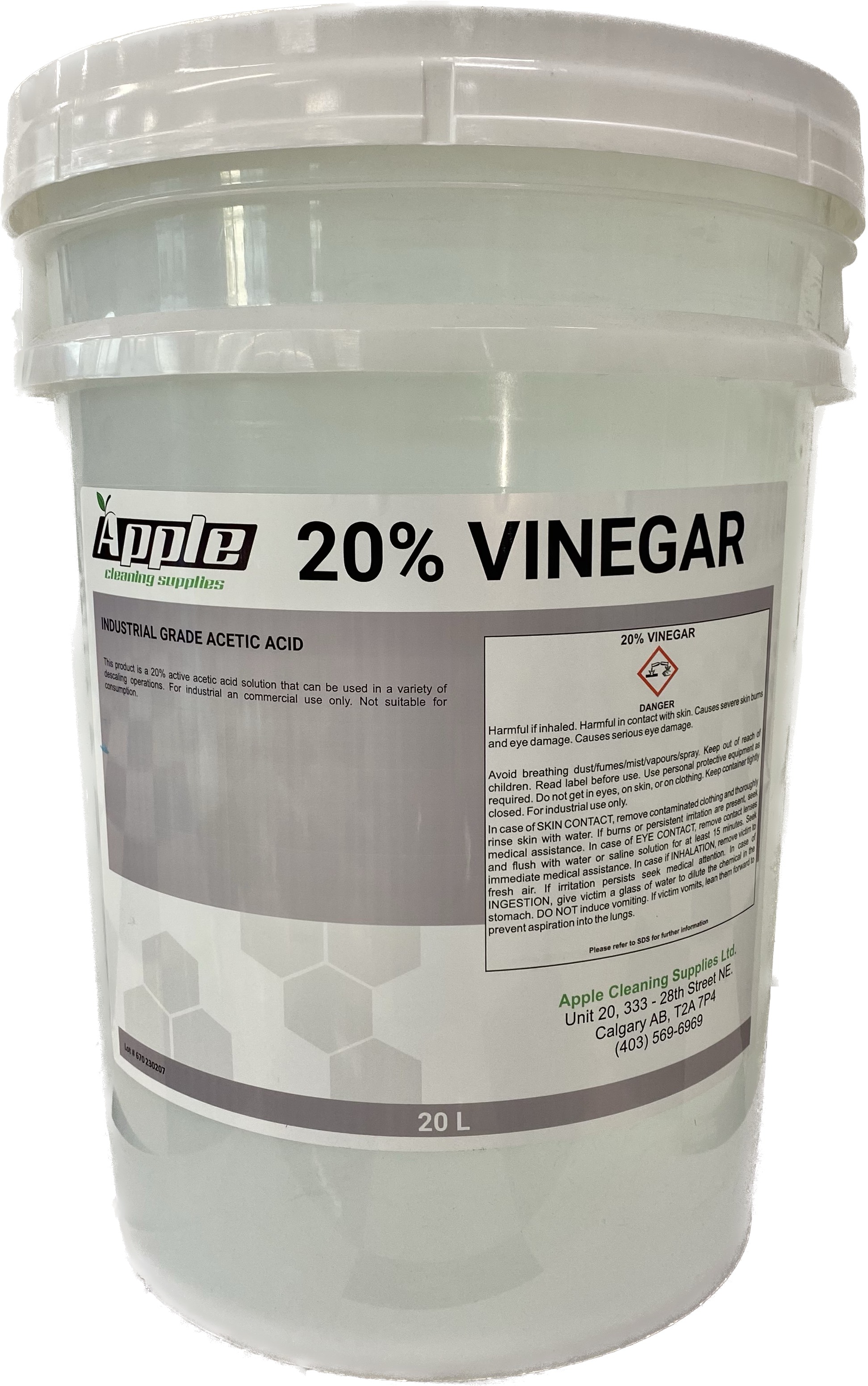 Apple Brand 20L 20% Industrial Vinegar, Concentrate