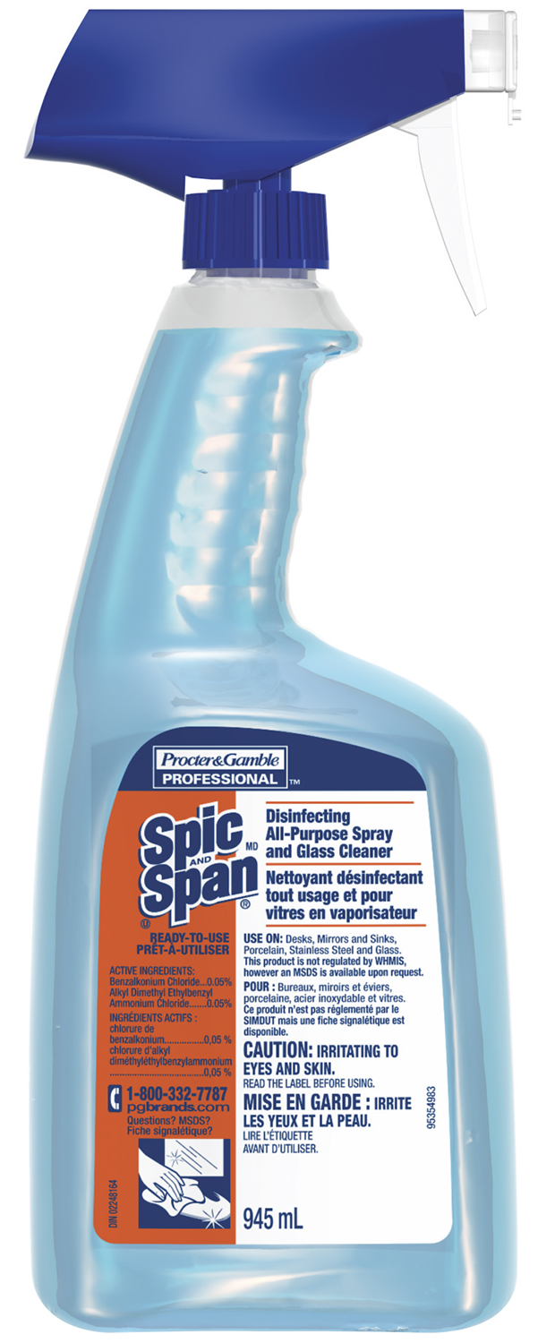 945mL Spic and Span™ Disinfecting Surface & Glass Cleaner, RTU Spray