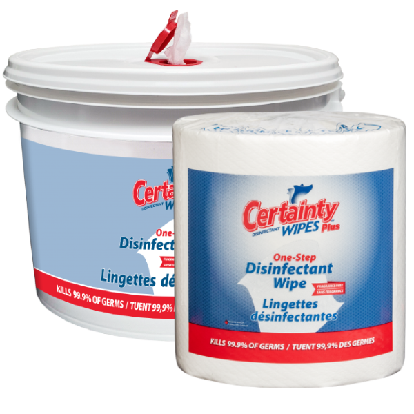 Certainty Plus™ Disinfectant Wipes, W/Dispensing Bucket, 800 Wipes/Tub