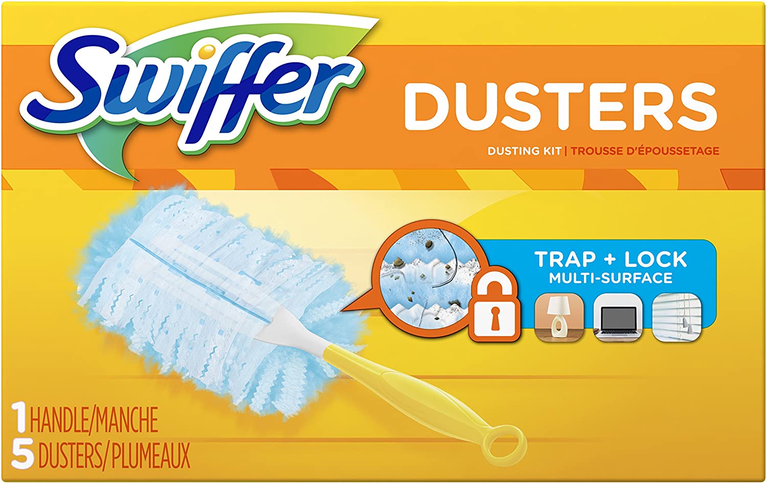 Swiffer® 180° Trap+Lock™ Multi-Surface Duster Kit, 1 Handle & 5 Duster