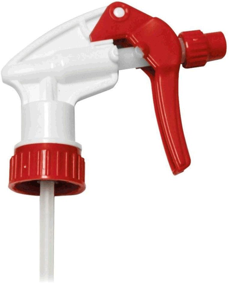 9 1/4" Tolco®Trigger Sprayer, Plastic, Red & White