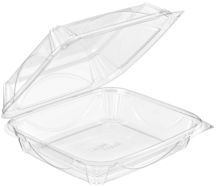 2010mL IP® Essentials Visibly Fresh™ Plastic Container, Hinged Lid,CLR