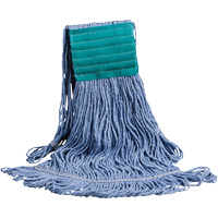 M Super Looper™ Wide Band Mop Head, Polyester/Rayon Blend, Blue