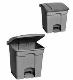 Soosisi® Hands-Free, Step-On Garbage Container, Plastic, Grey 30L/8gal
